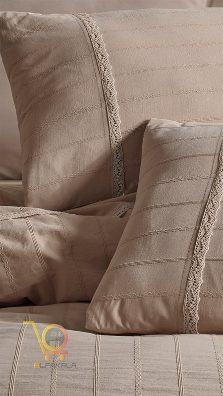 روتختی دونفره قهوه ای گیپوردوزی شده طرح jasmin bej