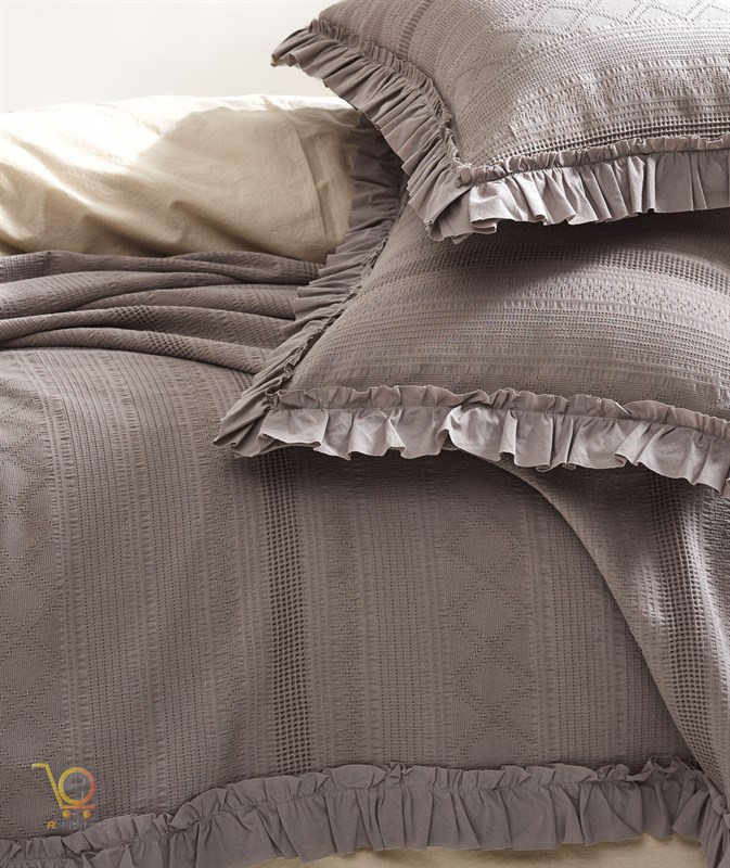 ست روتختی 3 تکه دونفره رنگ طوسی طرح Tizana Gri