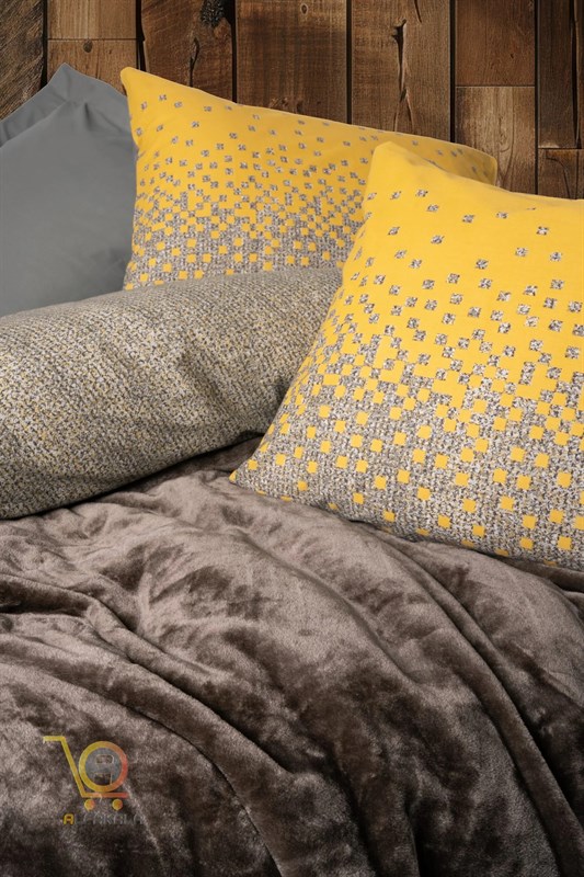 روتختی 5 تکه ترک با روانداز پتویی طرح Oyster Kahve